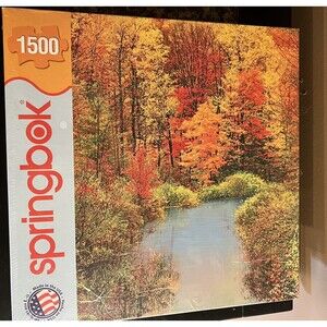 Springbok 1500 Puzzle Autumn Reflections New Sealed Fall Scenery Leaves Trees
